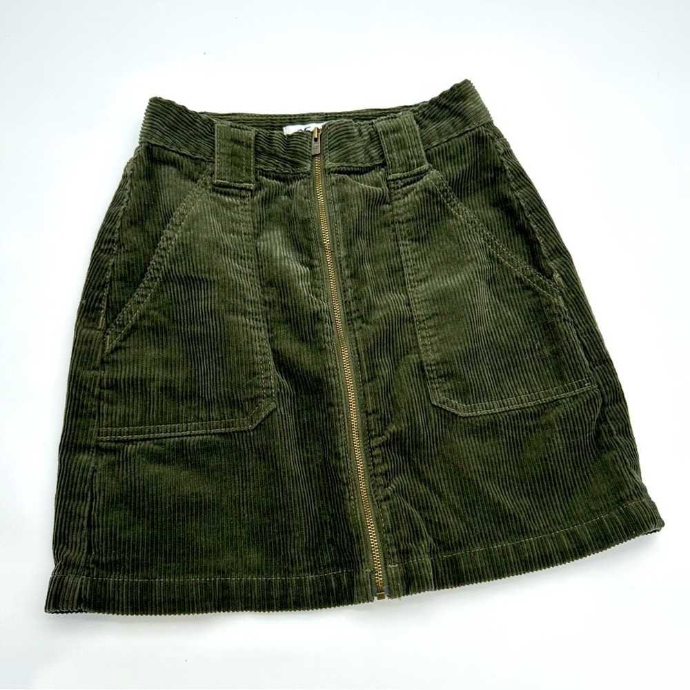 Hollister Corduroy Full Front Zip Ultra High-Rise Skirt